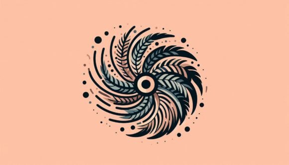 Abstract Fern Mandala in Motion: A Designer's Creative Asset