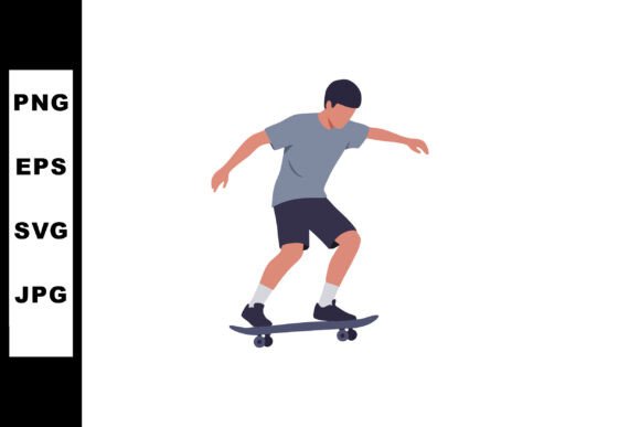 Capture Dynamic Motion: The Boy Skateboarding in Motion Wearing Grey