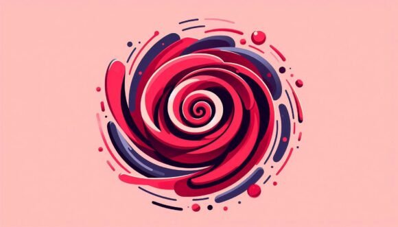 Crimson Petal Vortex in Motion: Unlocking Abstract Design Energy