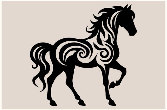 Dynamic Equine Art: Galloping Silhouettes in Motion
