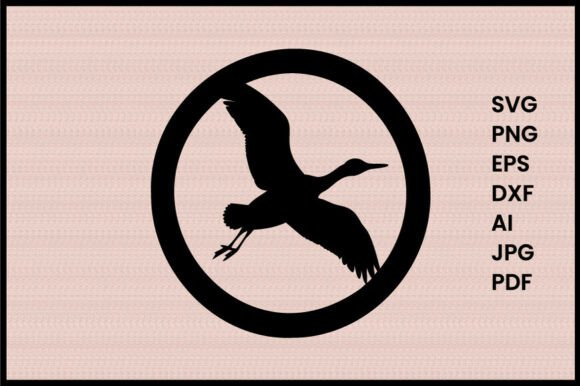 Elegant Flight: The Bird in Circular Motion Silhouette