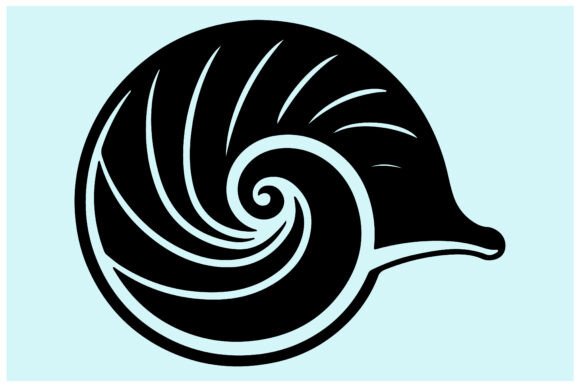 Flat Silhouette of a Snail in Motion: Creative Vector Art