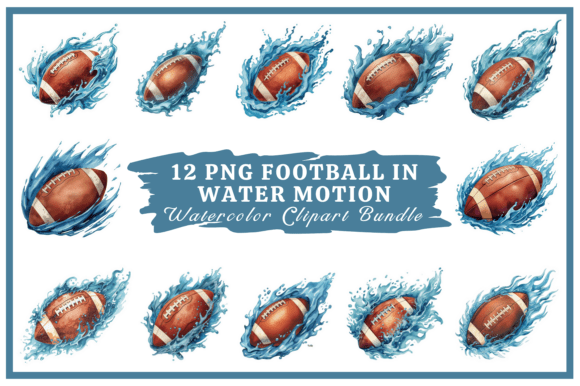 Football in Water Motion Watercolor Pack: A Splash of Energy