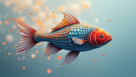 Geometric Fish in Swirling Motion: Dynamic Design Asset