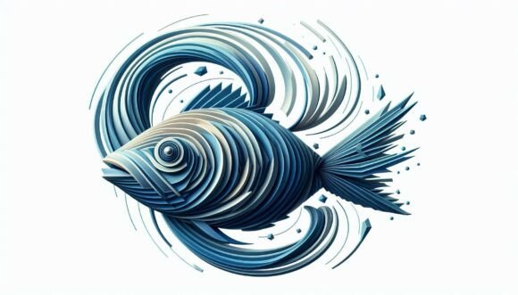 Geometric Fish Swirling Motion: A Dynamic Design Asset