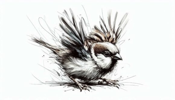 Impressionist Sparrow Motion: Artistry in Every Letter