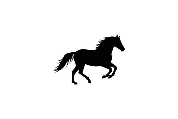 Majestic Horse in Motion with Flowing Ma: A Font of Grace and Strength
