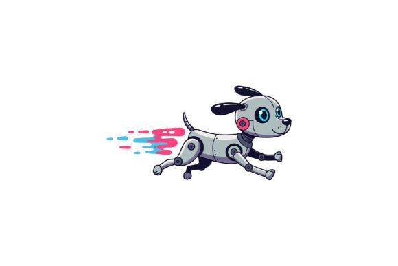 Playful Robotic Dog in Motion with Color