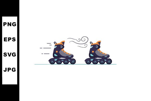 Roller Skates in Motion: A Dynamic Illustration for Your Brand