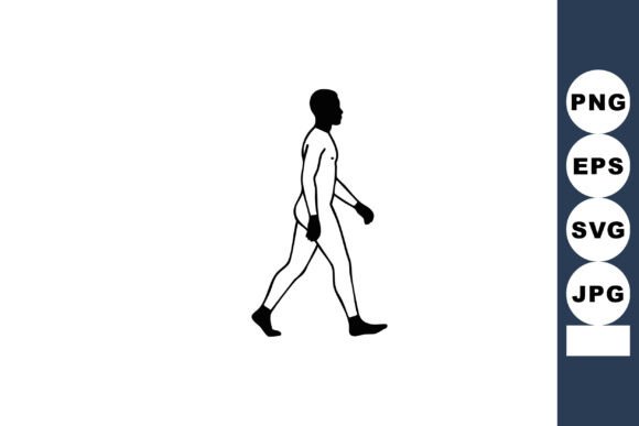 Silhouette of Walking Man in Motion: Dynamic Design for Active Brands