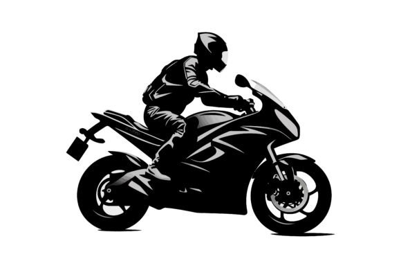 Sport Motorcycle Rider Motion Clipart: Capturing Speed in Design